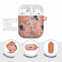 Red Palaka Crane and Flowers AirPods Case Japan Heritage Spirit LT9 - Polynesian Pride