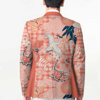 Red Palaka Crane and Flowers Blazer Japan Heritage Spirit LT9 - Polynesian Pride