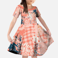 Red Palaka Crane and Flowers Family Matching Off The Shoulder Long Sleeve Dress and Hawaiian Shirt Japan Heritage Spirit - Polynesian Pride