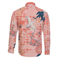 Red Palaka Crane and Flowers Family Matching Puletasi and Hawaiian Shirt Japan Heritage Spirit - Polynesian Pride