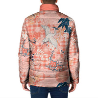 Red Palaka Crane and Flowers Padded Jacket Japan Heritage Spirit LT9 - Polynesian Pride