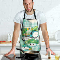 Japanese Kawaii Sushi Apron Green Wagara Palaka This Is How I Roll LT9 - Polynesian Pride