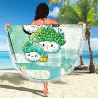 Japanese Kawaii Sushi Beach Blanket Green Wagara Palaka This Is How I Roll LT9 - Polynesian Pride