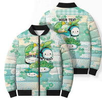 Personalized Japanese Kawaii Sushi Bomber Puffer Jacket Green Wagara Palaka This Is How I Roll LT9 - Polynesian Pride