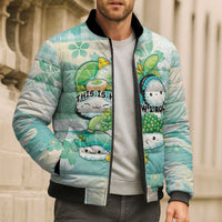 Personalized Japanese Kawaii Sushi Bomber Puffer Jacket Green Wagara Palaka This Is How I Roll LT9 - Polynesian Pride