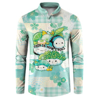 Personalized Japanese Kawaii Sushi Button Sweatshirt Green Wagara Palaka This Is How I Roll LT9 Green - Polynesian Pride