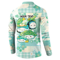Personalized Japanese Kawaii Sushi Button Sweatshirt Green Wagara Palaka This Is How I Roll LT9 - Polynesian Pride