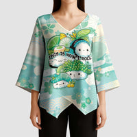 Personalized Japanese Kawaii Sushi Kimono Sleeve Blouse Green Wagara Palaka This Is How I Roll LT9 - Polynesian Pride