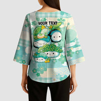 Personalized Japanese Kawaii Sushi Kimono Sleeve Blouse Green Wagara Palaka This Is How I Roll LT9 - Polynesian Pride