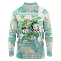 Personalized Japanese Kawaii Sushi Long Sleeve Polo Shirt Green Wagara Palaka This Is How I Roll LT9 Green - Polynesian Pride