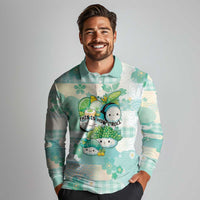 Personalized Japanese Kawaii Sushi Long Sleeve Polo Shirt Green Wagara Palaka This Is How I Roll LT9 - Polynesian Pride