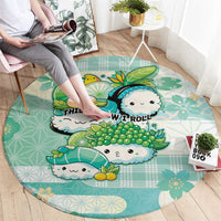 Japanese Kawaii Sushi Round Carpet Green Wagara Palaka This Is How I Roll LT9 - Polynesian Pride