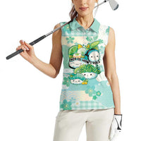 Personalized Japanese Kawaii Sushi Women Sleeveless Polo Shirt Green Wagara Palaka This Is How I Roll LT9 - Polynesian Pride