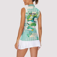 Personalized Japanese Kawaii Sushi Women Sleeveless Polo Shirt Green Wagara Palaka This Is How I Roll LT9 - Polynesian Pride