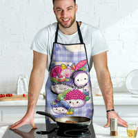 Japanese Kawaii Sushi Apron Blue Wagara Palaka This Is How I Roll LT9 - Polynesian Pride
