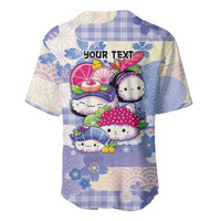 Personalized Japanese Kawaii Sushi Baseball Jersey Blue Wagara Palaka This Is How I Roll LT9 - Polynesian Pride