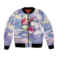 Personalized Japanese Kawaii Sushi Bomber Jacket Blue Wagara Palaka This Is How I Roll LT9 Unisex Blue - Polynesian Pride