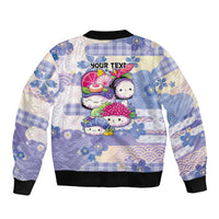 Personalized Japanese Kawaii Sushi Bomber Jacket Blue Wagara Palaka This Is How I Roll LT9 - Polynesian Pride