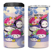 Personalized Japanese Kawaii Sushi 4 in 1 Can Cooler Tumbler Blue Wagara Palaka This Is How I Roll LT9 One Size: 16 oz Blue - Polynesian Pride