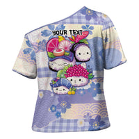 Personalized Japanese Kawaii Sushi Cross Shoulder Shirt Blue Wagara Palaka This Is How I Roll LT9 - Polynesian Pride