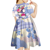 Personalized Japanese Kawaii Sushi Kid Short Sleeve Dress Blue Wagara Palaka This Is How I Roll LT9 - Polynesian Pride