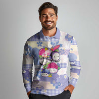 Personalized Japanese Kawaii Sushi Long Sleeve Polo Shirt Blue Wagara Palaka This Is How I Roll LT9 - Polynesian Pride