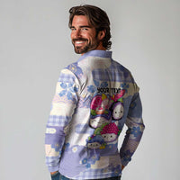 Personalized Japanese Kawaii Sushi Long Sleeve Polo Shirt Blue Wagara Palaka This Is How I Roll LT9 - Polynesian Pride