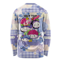 Personalized Japanese Kawaii Sushi Long Sleeve Shirt Blue Wagara Palaka This Is How I Roll LT9 - Polynesian Pride
