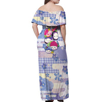 Personalized Japanese Kawaii Sushi Off Shoulder Maxi Dress Blue Wagara Palaka This Is How I Roll LT9 - Polynesian Pride