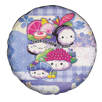 Japanese Kawaii Sushi Spare Tire Cover Blue Wagara Palaka This Is How I Roll LT9 - Polynesian Pride