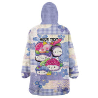 Personalized Japanese Kawaii Sushi Wearable Blanket Hoodie Blue Wagara Palaka This Is How I Roll LT9 - Polynesian Pride