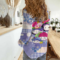 Personalized Japanese Kawaii Sushi Women Casual Shirt Blue Wagara Palaka This Is How I Roll LT9 - Polynesian Pride
