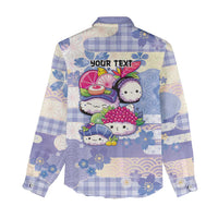 Personalized Japanese Kawaii Sushi Women Casual Shirt Blue Wagara Palaka This Is How I Roll LT9 - Polynesian Pride