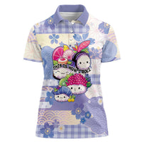 Personalized Japanese Kawaii Sushi Women Polo Shirt Blue Wagara Palaka This Is How I Roll LT9 Female Blue - Polynesian Pride