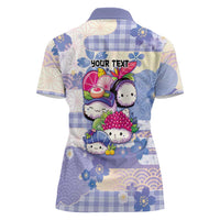 Personalized Japanese Kawaii Sushi Women Polo Shirt Blue Wagara Palaka This Is How I Roll LT9 - Polynesian Pride