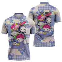 Personalized Japanese Kawaii Sushi Zipper Polo Shirt Blue Wagara Palaka This Is How I Roll LT9 - Polynesian Pride