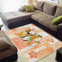 Japanese Kawaii Sushi Area Rug Peach Wagara Palaka This Is How I Roll LT9 - Polynesian Pride