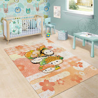 Japanese Kawaii Sushi Area Rug Peach Wagara Palaka This Is How I Roll LT9 - Polynesian Pride