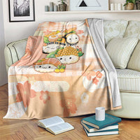 Japanese Kawaii Sushi Blanket Peach Wagara Palaka This Is How I Roll LT9 Peach - Polynesian Pride