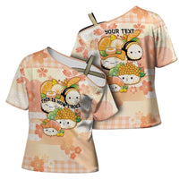 Personalized Japanese Kawaii Sushi Cross Shoulder Shirt Peach Wagara Palaka This Is How I Roll LT9 - Polynesian Pride