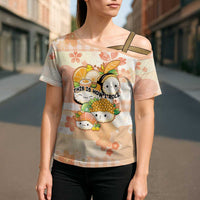 Personalized Japanese Kawaii Sushi Cross Shoulder Shirt Peach Wagara Palaka This Is How I Roll LT9 - Polynesian Pride