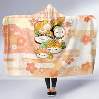 Japanese Kawaii Sushi Hooded Blanket Peach Wagara Palaka This Is How I Roll LT9 One Size Peach - Polynesian Pride