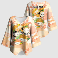 Personalized Japanese Kawaii Sushi Kimono Sleeve Blouse Peach Wagara Palaka This Is How I Roll LT9 - Polynesian Pride