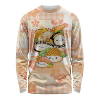 Personalized Japanese Kawaii Sushi Long Sleeve Shirt Peach Wagara Palaka This Is How I Roll LT9 Unisex Peach - Polynesian Pride