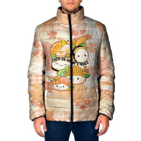 Personalized Japanese Kawaii Sushi Padded Jacket Peach Wagara Palaka This Is How I Roll LT9 Men Peach - Polynesian Pride