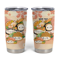 Personalized Japanese Kawaii Sushi Tumbler Cup Peach Wagara Palaka This Is How I Roll LT9 Peach - Polynesian Pride