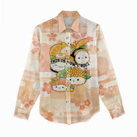 Personalized Japanese Kawaii Sushi Women Casual Shirt Peach Wagara Palaka This Is How I Roll LT9 - Polynesian Pride