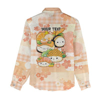 Personalized Japanese Kawaii Sushi Women Casual Shirt Peach Wagara Palaka This Is How I Roll LT9 - Polynesian Pride
