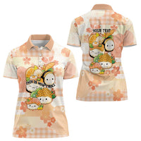 Personalized Japanese Kawaii Sushi Women Polo Shirt Peach Wagara Palaka This Is How I Roll LT9 - Polynesian Pride