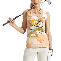 Personalized Japanese Kawaii Sushi Women Sleeveless Polo Shirt Peach Wagara Palaka This Is How I Roll LT9 - Polynesian Pride